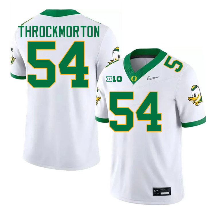 Calvin Throckmorton Oregon Jersey,Oregon Ducks Football Uniforms Youth-White 2024